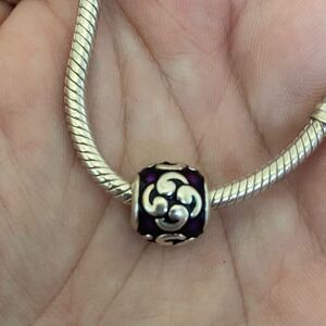 Authentic Pandora Purple Zen Enamel Charm